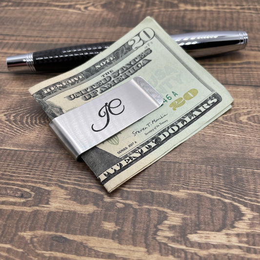 Personalized Money Clip Anniversary Gift Minimalistic Wallet